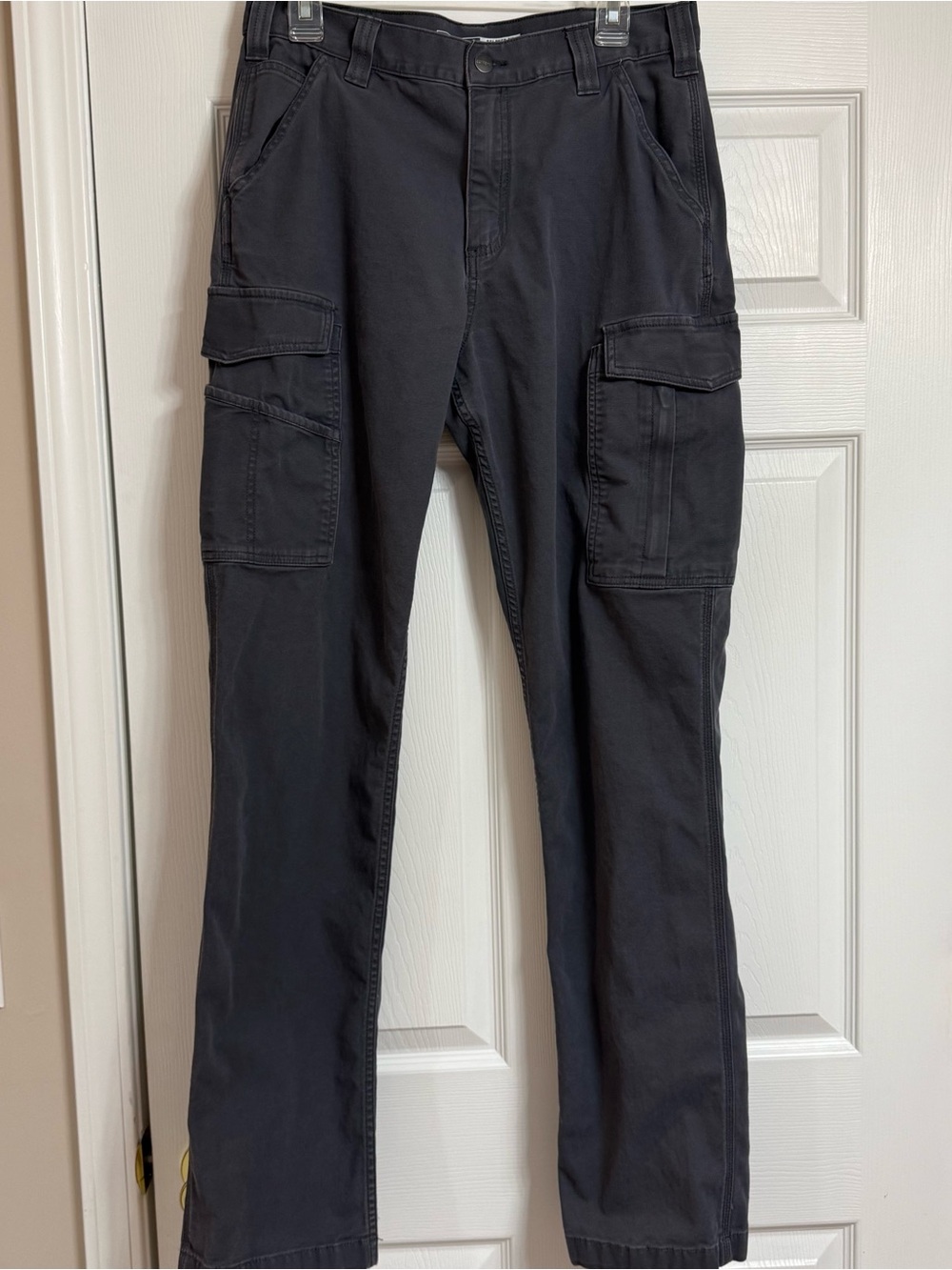 Carhartt Men's Gray Cargo Pants with Multi-Pocket Design